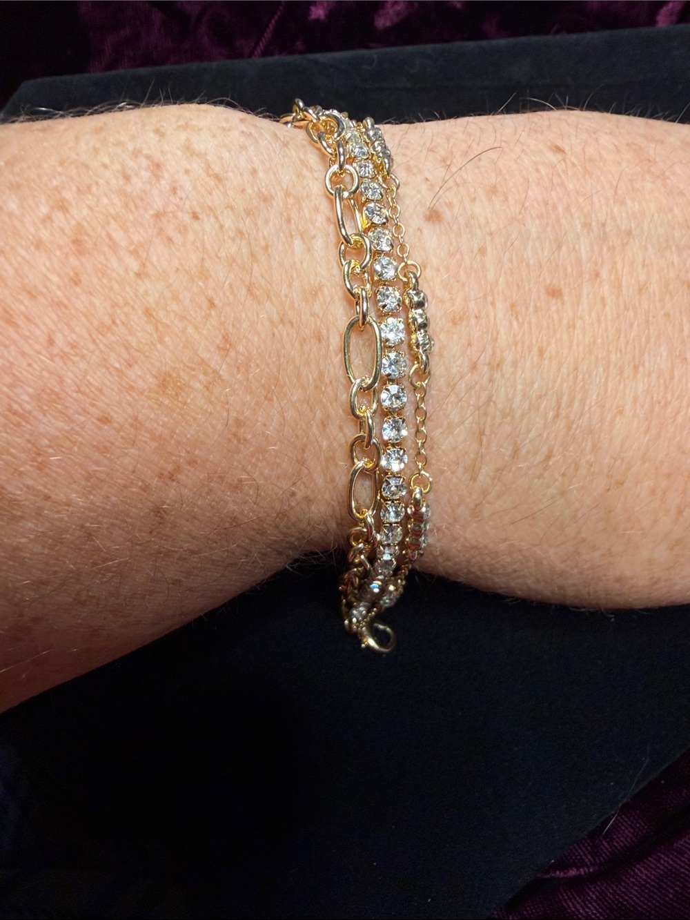 Sugar Fix Gold-Tone Multi-Chain Bracelet with Crystal Accents